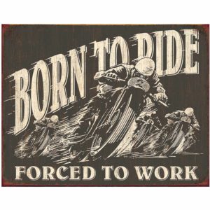 Plåtskylt: Born to ride